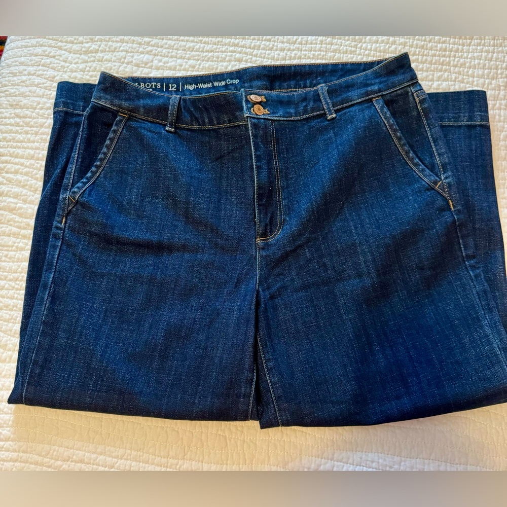 Talbots Wide Leg Cropped Jeans
